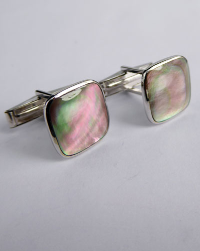 14K Mother of Pearl Cuff Links