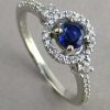 14k Blue Sapphire & Diamond Ring 200-2238