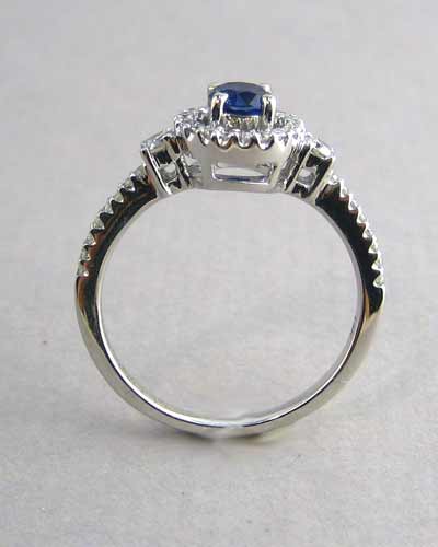 14k Blue Sapphire & Diamond Ring 200-2238 side