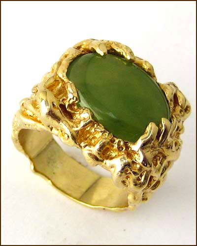 14k Men's Green Jade Ring 880-3997