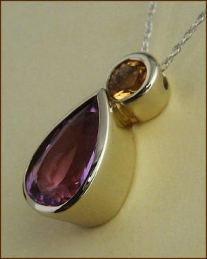 14k Pink Precious Topaz Necklace 230-1288 side