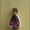 14k Pink Precious Topaz Necklace 230-1288