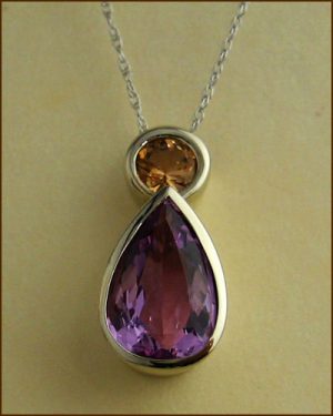 14k Pink Precious Topaz Necklace 230-1288