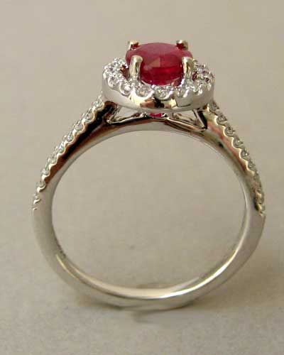 14k Ruby and Diamond Ring side