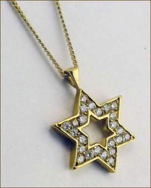 18K and Diamond Star of David side