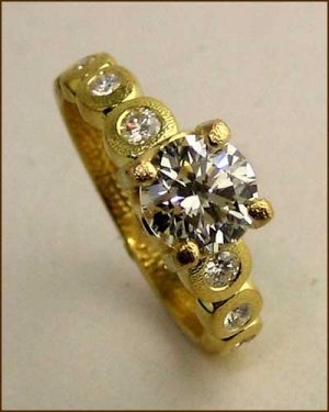 18k Gold Candy Diamond Ring 886-7305 side