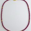 18k Gold Faceted Ruby Necklace B1618