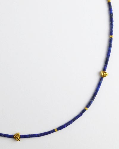 18k Gold Lapis Lazuli Necklace B1617 detail