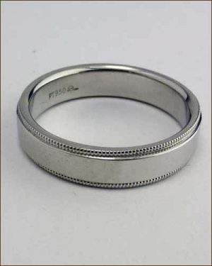 Platinum Men's Band with Milgrain Edge