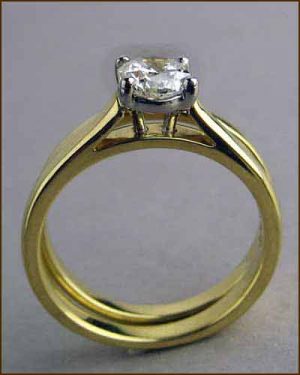 .70 ct Octagon Diamond Ring Set side
