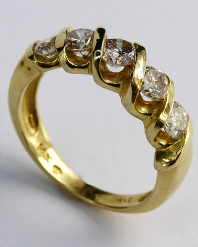 3/4 ct. 5 Stone Diamond Ring 880-4251 side