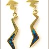 Yellow Gold and Turquoise Earrings