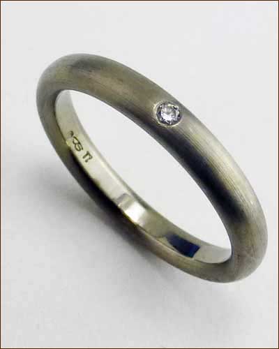 Jerry Spaulding Titanium and Diamond Ring Standing Up