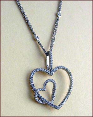 Tycoon 18k Double Heart Necklace large