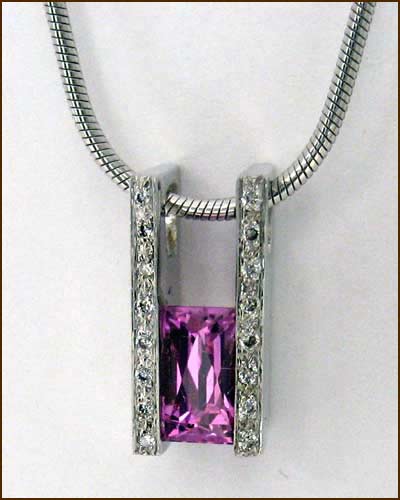 pink sapphire and Diamond necklace