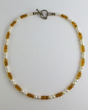 Citrine and Pearl Necklace B1801