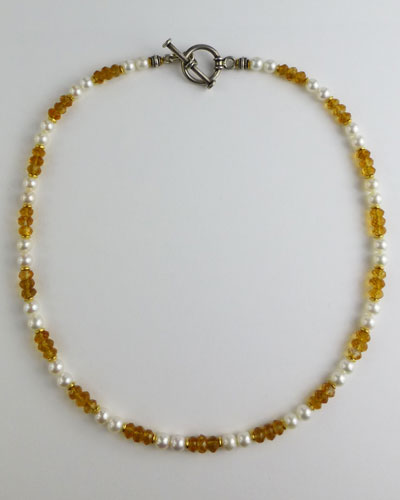 Citrine and Pearl Necklace B1801