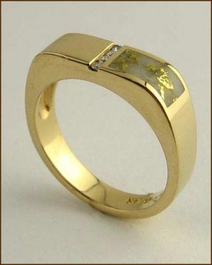 Kabana 14k Gold in Quartz Mens Ring 200-1842