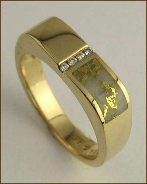 Kabana 14k Gold in Quartz Mens Ring 200-1842 side