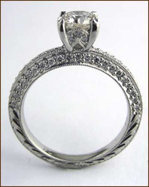 Landi Platinum and Diamond Ring side