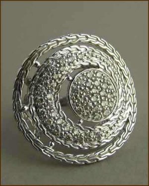 Langit Pave Diamond Coin Ring 884-2699