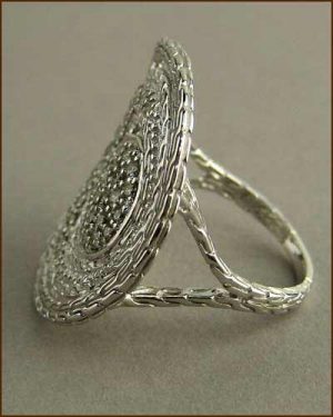 Langit Pave Diamond Coin Ring 884-2699 side