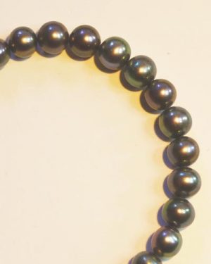 Silver Black Pearl Bracelet B1603 detail