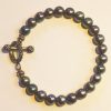 Silver Black Pearl Bracelet B1603