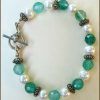 Silver Green Quartz Pearl Bracelet large