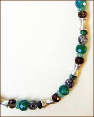 Silver and Gemstone Necklace 886-6731 detail